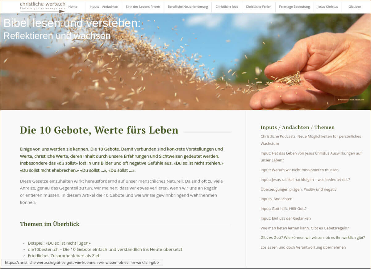 Blog: Die Zehn Gebote Werte fürs Leben - Christliche-Werte.ch
